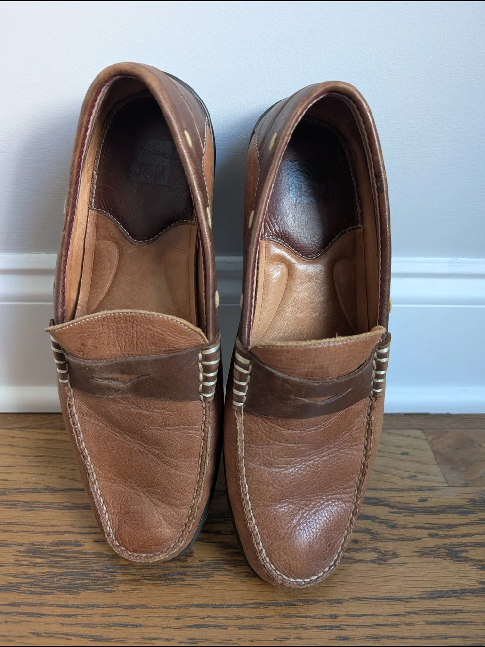 Johnston & Murphy Men’s 9.5 M Brown Leather Penny Loafer Drivers Brazil 20-2690